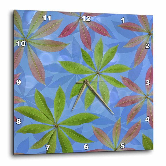 3drose, Japanese Pieris Leaves in Spring., 15x15 Wall Clock