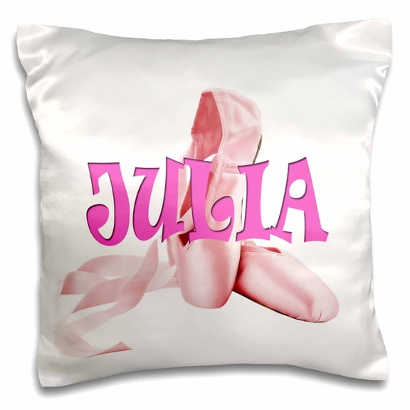 3drose, Julia. Pink Ballet Shoes. Ballerina., 16x16 inch Pillow Case