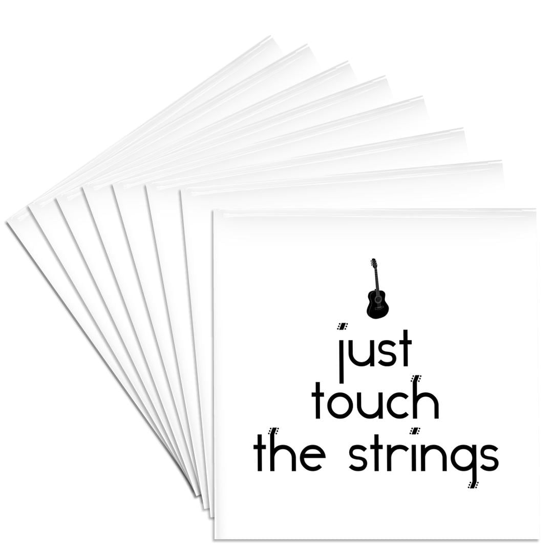 3drose, Just Touch the Strings Decorative Text, Guitar Image on White ...