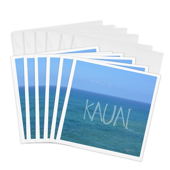 3drose, Kauai Ocean, 6 Greeting Cards with Envelopes