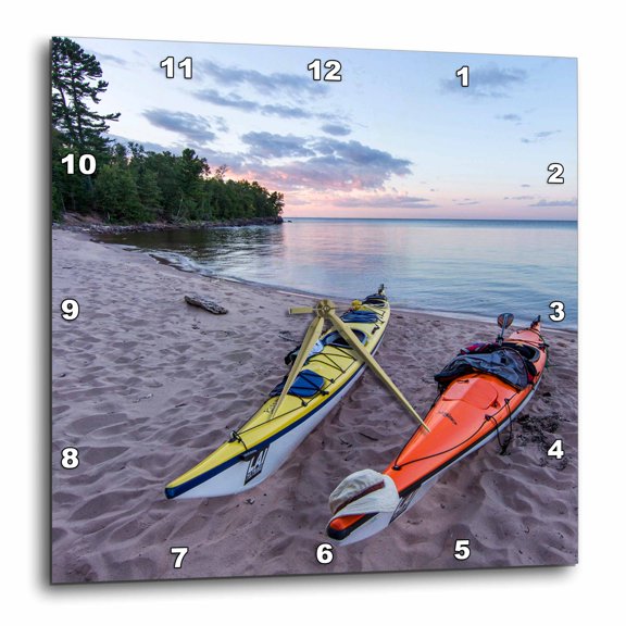 3drose, Kayaks, York Island, Apostle Islands, Wisconsin, Usa - Us50 Cha0034 - Chuck Haney, 15x15 Wall Clock