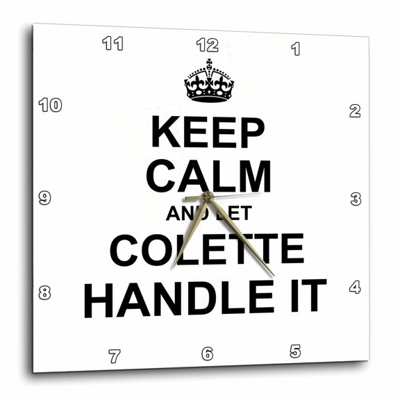 3drose, Keep Calm and Let Colette Handle It - Funny Personal Name, 15x15 Wall Clock