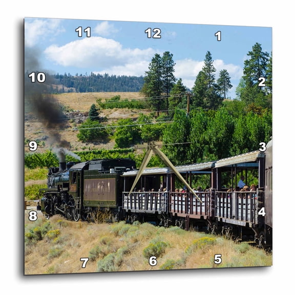 3drose, Kettle Valley Steam Railway, Summerland, British Columbia, Canada., 10x10 Wall Clock