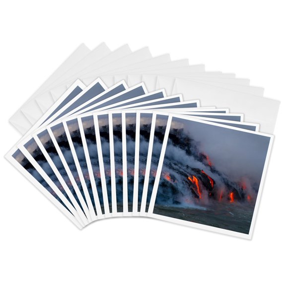 3drose, Kilauea Volcano, Hawaii Volcanoes National Park, Hawaii., 12 Greeting Cards with Envelopes