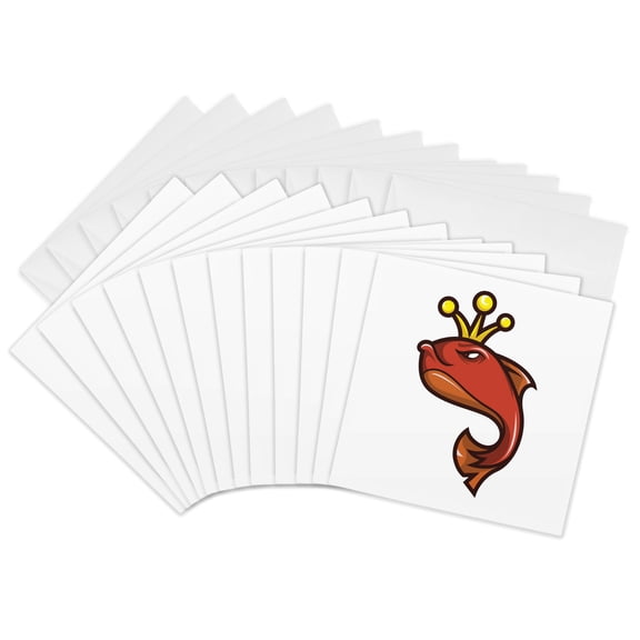 3drose, King Fish, 12 Greeting Cards with Envelopes
