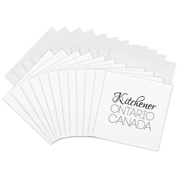 3drose, Kitchener Ontario, Canada. Splendid Patriotic Home Town Gift, 12 Greeting Cards with Envelopes