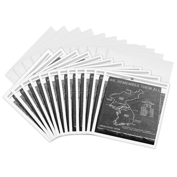 3drose, Korean Memorial, 12 Greeting Cards with Envelopes