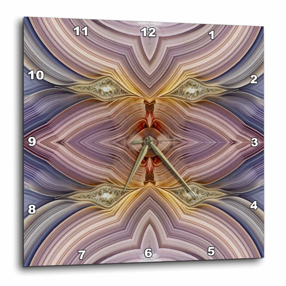 3drose, Laguna Agate Kaleidoscope Repeating Mirror-effect Pattern., 15x15 Wall Clock