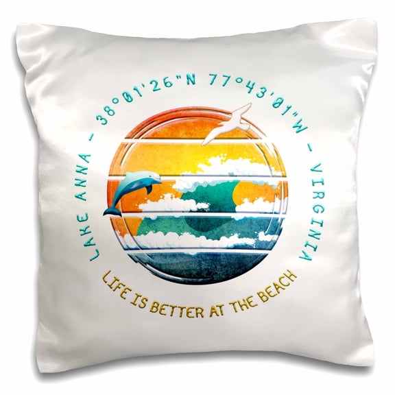 3drose, Lake Anna, Louisa, Spotsylvania, Orange Counties, Virginia Gift, 16x16 inch Pillow Case