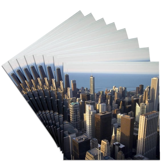 3drose, Lake Michigan Waterfront, Chicago, Illinois - Us14 Dfr0138 - David R. Frazier, Set of 8 Ceramic Tile Coasters