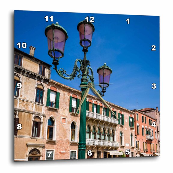 3drose, Lamp Post and Houses, Venice, Veneto, Italy, 10x10 Wall Clock