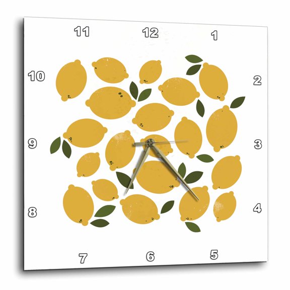 3drose, Lemons Pattern, 10x10 Wall Clock