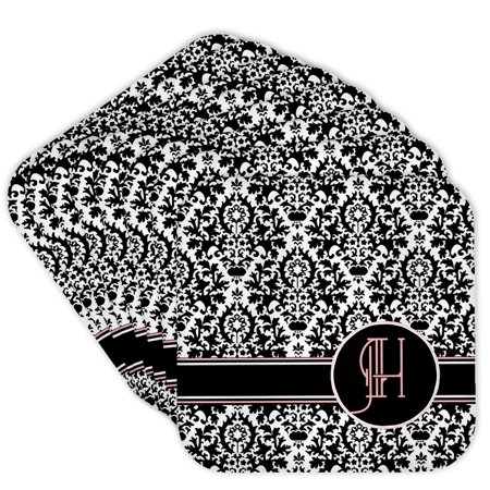 3drose, Letter H Personal Monogrammed Damask Pattern-personalized Initial, Set of 8 Coasters - Cork