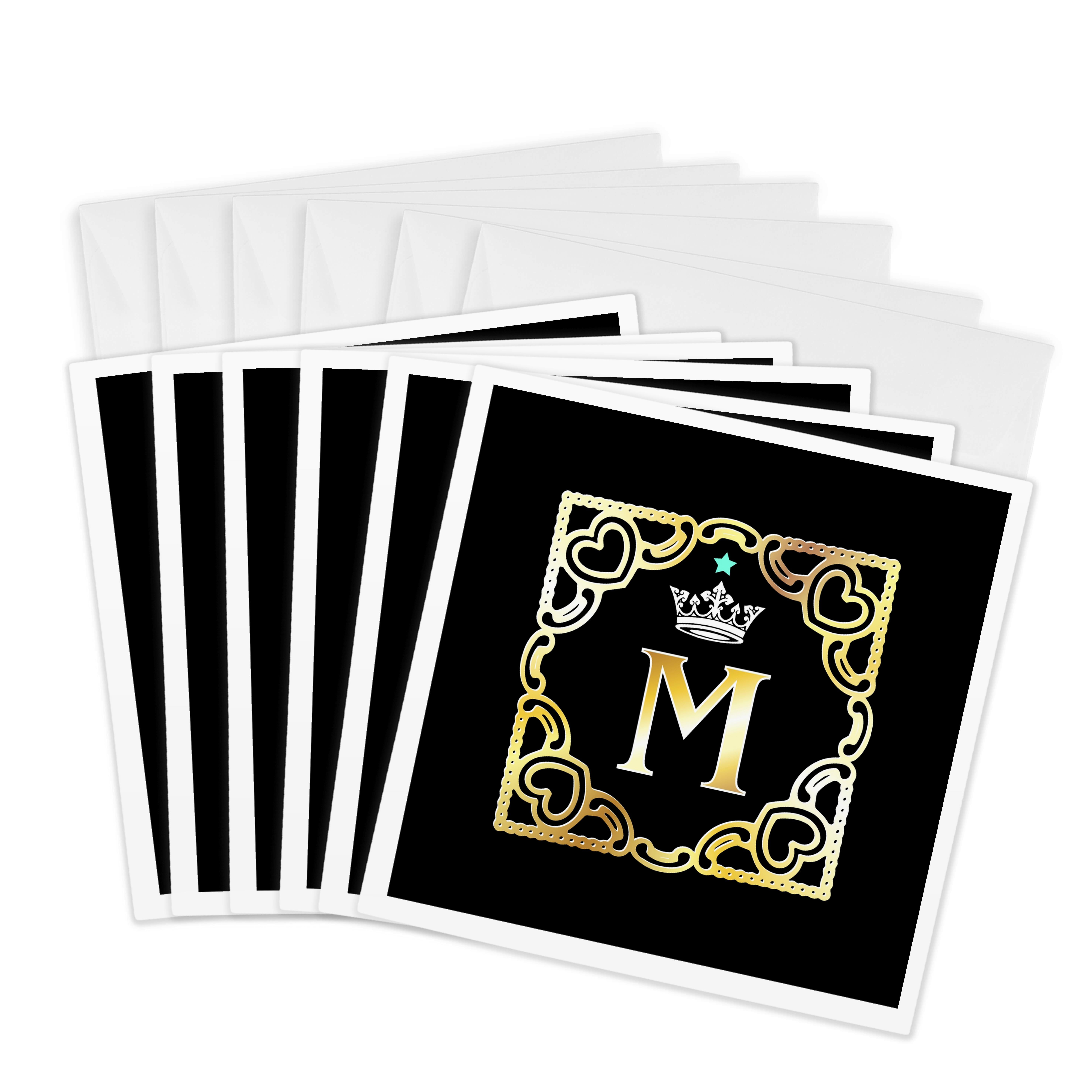 3drose, Letter M- Image of Monogram with Crown and Blue Star- Not Metal ...