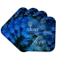 thumbnail image 1 of 3drose, Light and Love Hanukkah Season with Menorah and Blue Bokeh, Set of 4 Coasters - Cork, 1 of 6