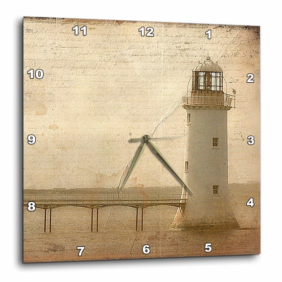 3drose, Lighthouse Grunge by Angelandspot, 15x15 Wall Clock