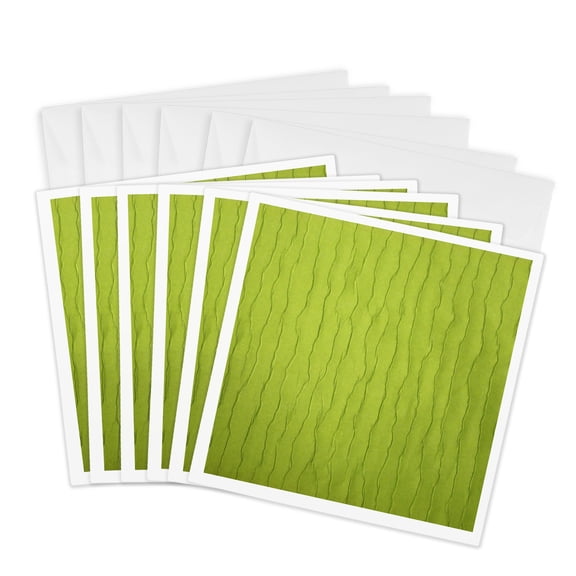 3drose, Lime Green Silk, 6 Greeting Cards with Envelopes