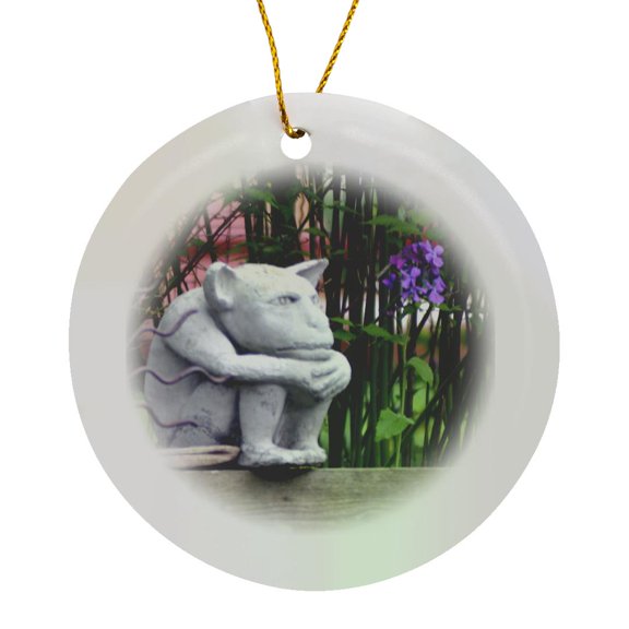 3drose, Little Gargoyle, Circle Porcelain Ornament