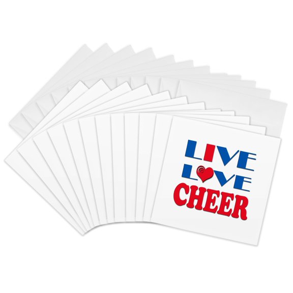 3drose, Live Love Cheer., 12 Greeting Cards with Envelopes
