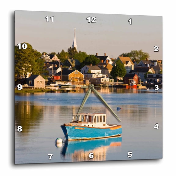 3drose, Lobster Fishing Boat, Piscataqua River, Nh - Us30 Jmo0936 - Jerry and Marcy Monkman, 15x15 Wall Clock