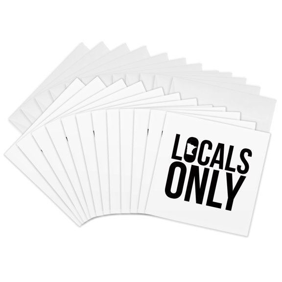 3drose, Locals Only Minnesota, 12 Greeting Cards with Envelopes