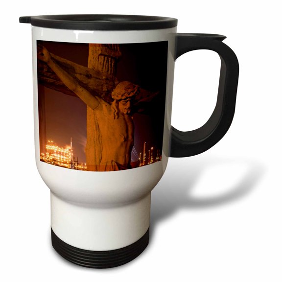 3drose, Louisiana, Baton Rouge, Statue of Jesus Christ - Us19 Pso0003 - Paul Souders, 14oz Stainless Steel Travel Mug