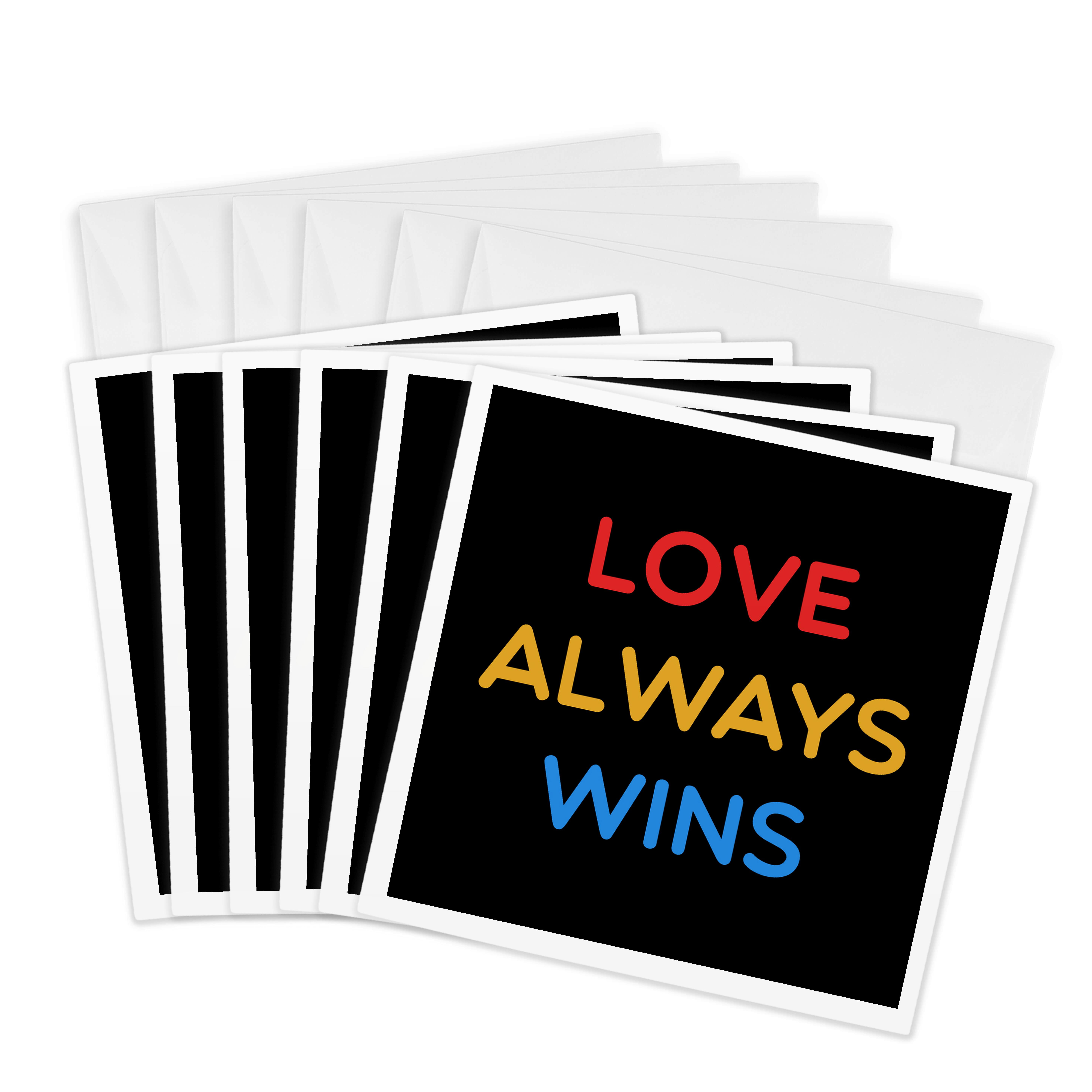 3drose, Love Always Wins. Colorful, Bold Lettering on a Black ...