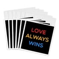 3drose, Love Always Wins. Colorful, Bold Lettering on a Black ...