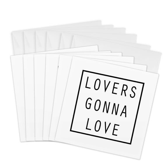 3drose, Lovers Gonna Love, 6 Greeting Cards with Envelopes