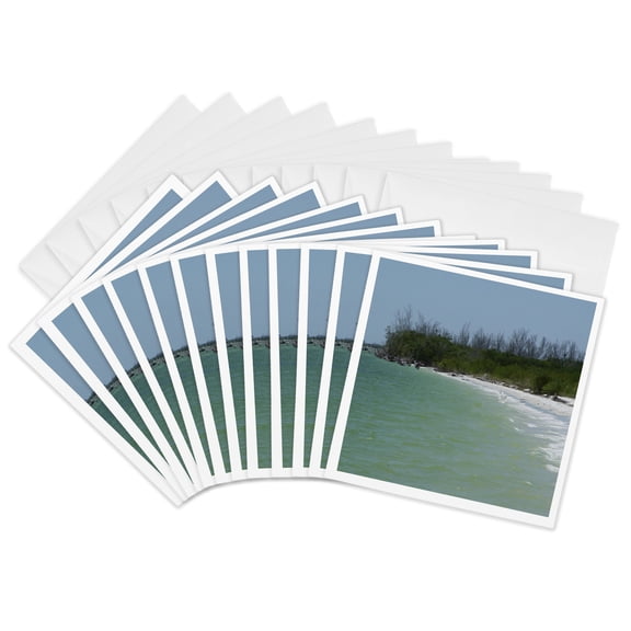 3drose, Lovers Key Beach, 12 Greeting Cards with Envelopes