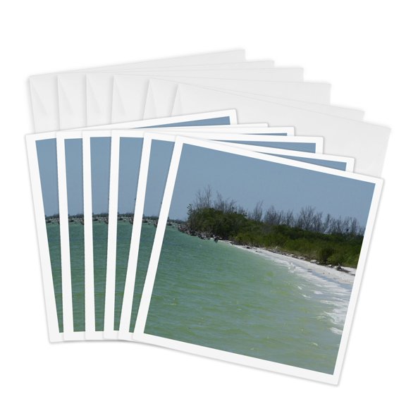 3drose, Lovers Key Beach, 6 Greeting Cards with Envelopes