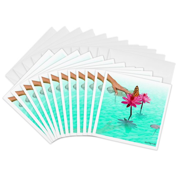 3drose, Loving Touch, 12 Greeting Cards with Envelopes