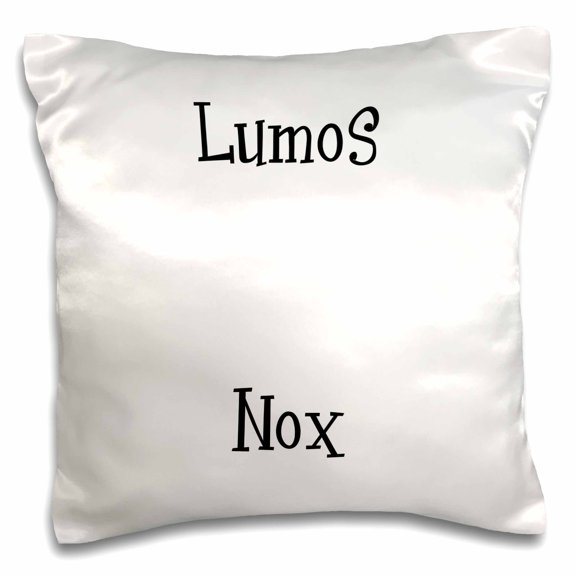 3drose, Lumos and Nox - Meaning Light and Dark Night or Darkness - on or Off - White with Black Writing Text, 16x16 inch Pillow Case