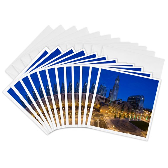 3drose, Ma, Boston. Atlantic Avenue, Customs House - Us22 Wbi0532 - Walter Bibikow, 12 Greeting Cards with Envelopes