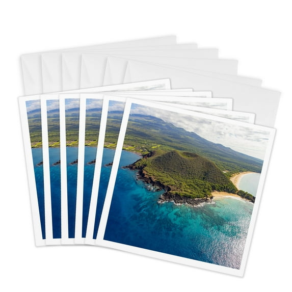 3drose, Makena, Maui, Hawaii, 6 Greeting Cards with Envelopes