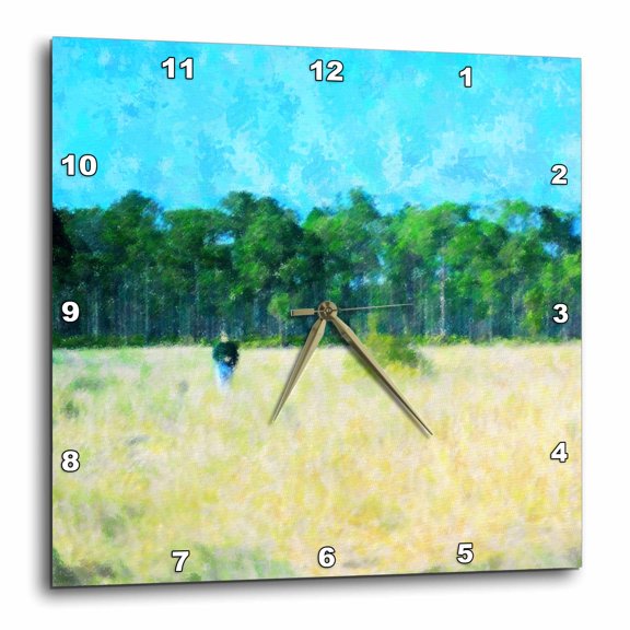 3drose, Man in Field, 15x15 Wall Clock