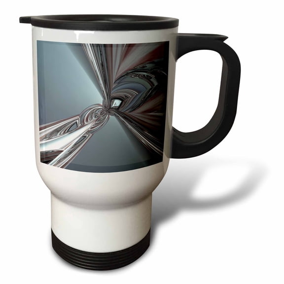 3drose, Maroon Twist Shades of Maroon and Gray Twisted Metals Reflecting, 14oz Stainless Steel Travel Mug