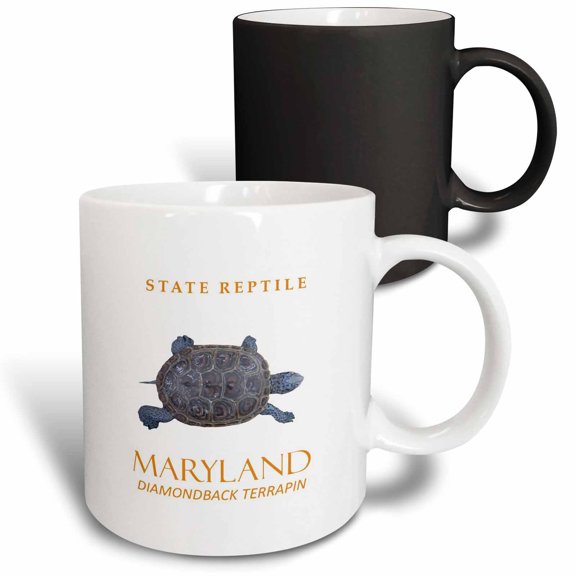 3drose, Maryland Territory Reptile the Freshwater Turtle, 11oz Magic Transforming Mug