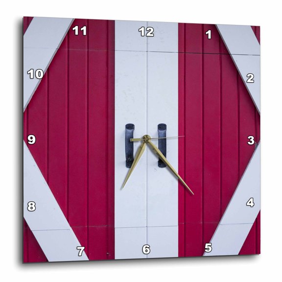3drose, Massachusetts, Cape Ann, Gloucester, Barn Door Detail, 13x13 Wall Clock