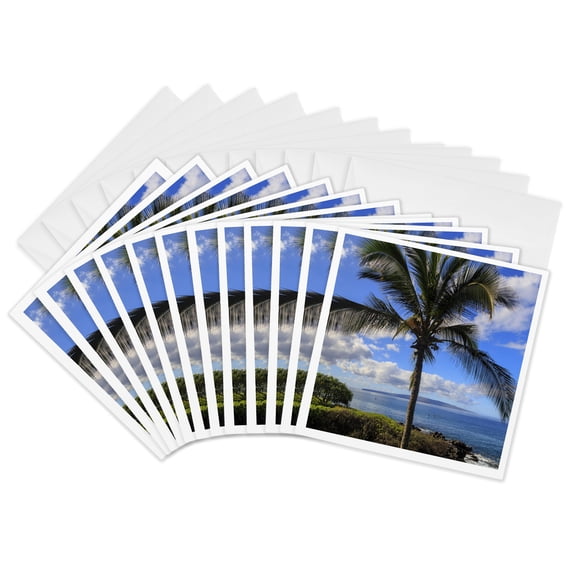 3drose, Maui, Hawaii, Usa., 12 Greeting Cards with Envelopes