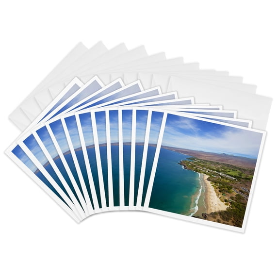3drose, Mauna Kea Beach Resort, Big Island, Hawaii, Usa - Us12 Dpb2765 - Douglas Peebles, 12 Greeting Cards with Envelopes