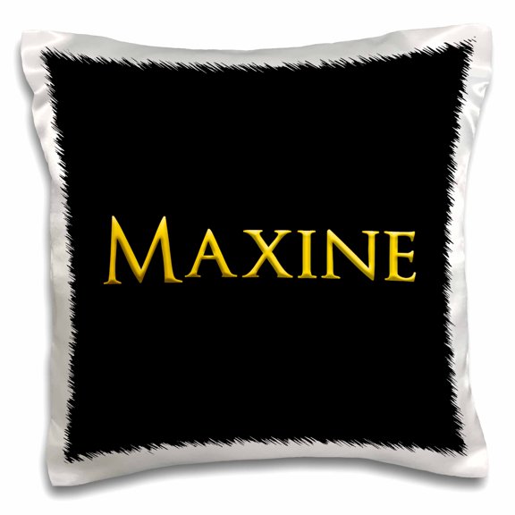 3drose, Maxine Popular, Trendy Lady Name in the Usa. Yellow on Black Charm, 16x16 inch Pillow Case