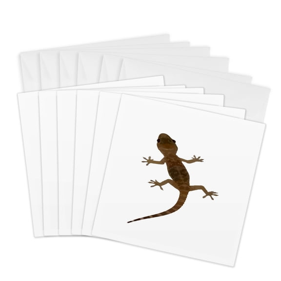 3drose, Mediterranean House Gecko Vector, 6 Greeting Cards with Envelopes