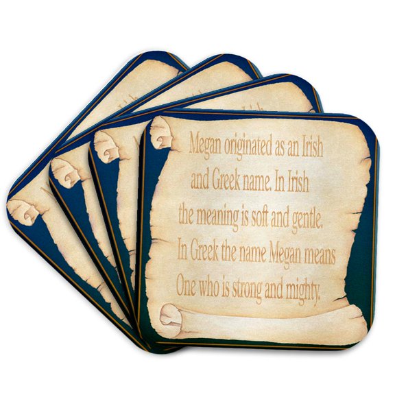 3drose, Megan the Meaning, Set of 4 Coasters - Soft