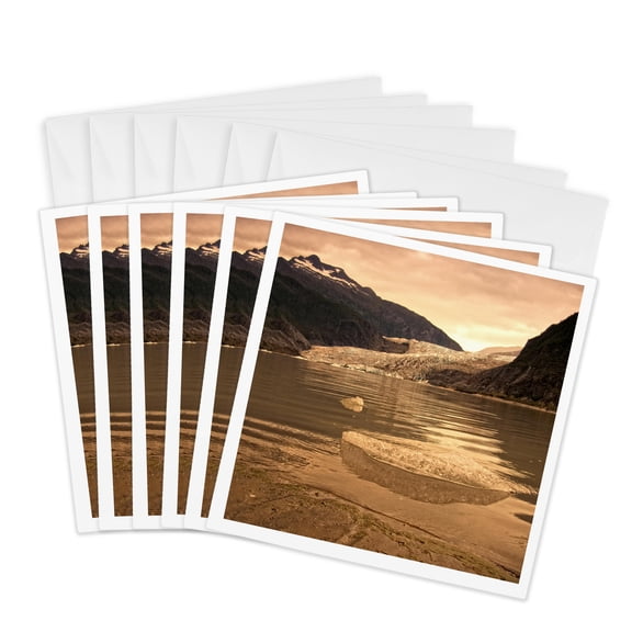 3drose, Mendenhall Glacier with Ice in Foreground, 6 Greeting Cards with Envelopes