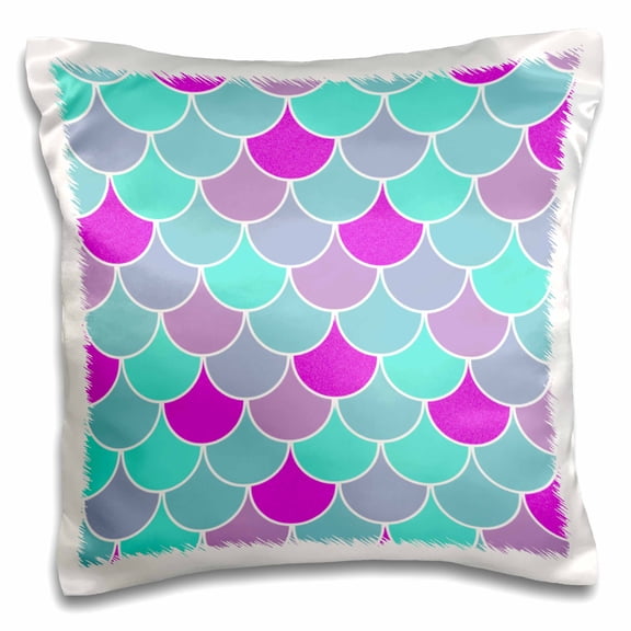 3drose, Mermaid Scales Pattern, 16x16 inch Pillow Case