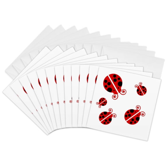 3drose, Mess of Ladybugs, 12 Greeting Cards with Envelopes