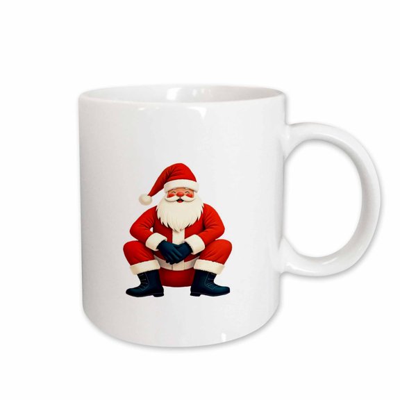 3drose, Mid-century Modern Kitschy Santa Claus, 11oz Mug