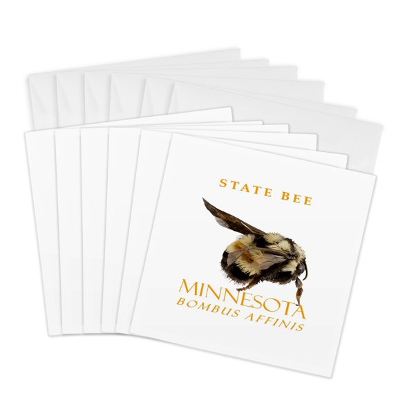3drose, Minnesota Territory Insect the Rusty Patch Bumblebee, 6 Greeting Cards with Envelopes