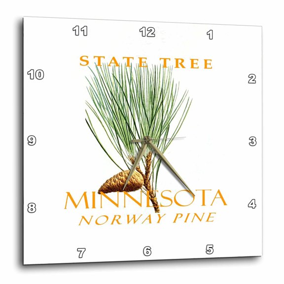 3drose, Minnesota Territory Tree the Norway Pine, 13x13 Wall Clock